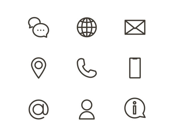 Outline trendy icons for online business or website. Vector graphic elements for visual communication strategy Vector eps10 logo mail stock illustrations