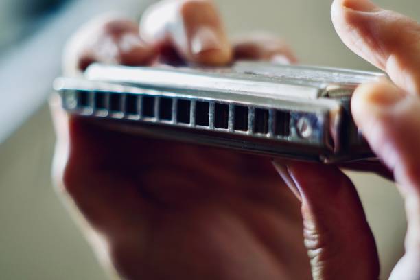 istock Close up of hands holding a harmonica 1285039294