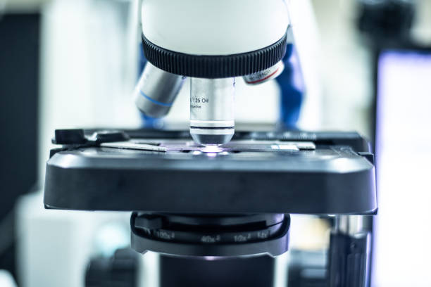 istock Microscope in laboratory equipment analyzer medical sceince. 1285041038