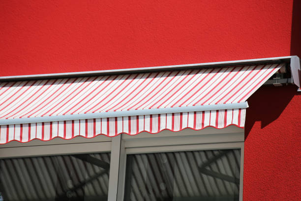 istock New and high-quality garden or balcony awning 1285041182