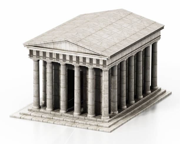 istock Greek temple or courthouse building isolated on white 1285047966