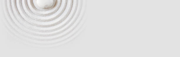 istock Zen japanese garden background top view. Horizontal banner 1285053178