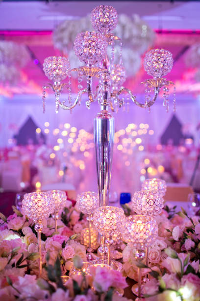 istock Beautiful Floral Centrepiece on Table Close-Up 1285054827