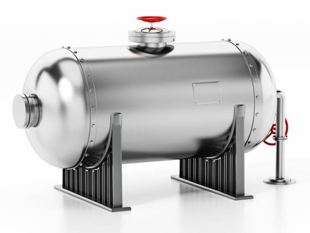 istock Steel pressure tank isolated on white 1285054906