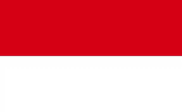 Vector illustration of Monaco national flag in exact proportions - Vector