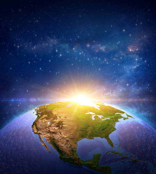 istock Sun shining over North America from space 1285059918