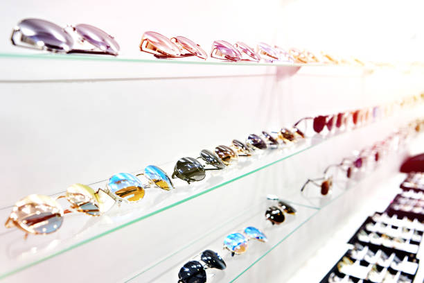 istock Sunglasses with colored glasses in store 1285059962