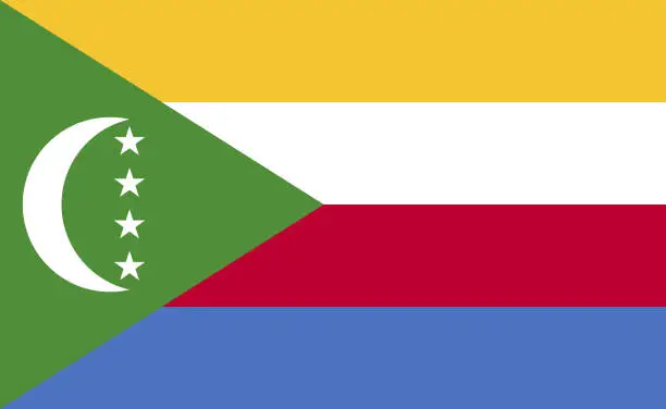 Vector illustration of Comoros national flag in exact proportions - Vector