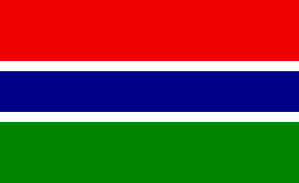 Gambia national flag in exact proportions - Vector Gambia national flag in exact proportions - Vector illustration banjul stock illustrations