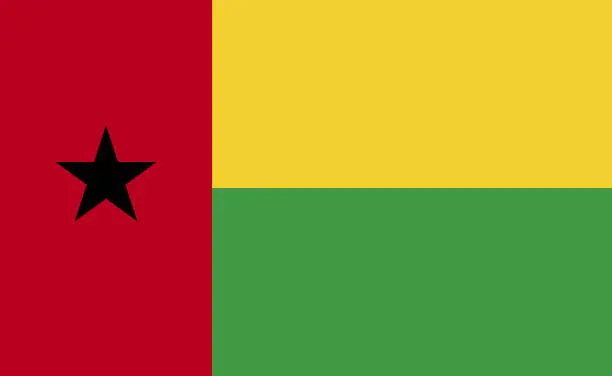 Vector illustration of Guinea-Bissau national flag in exact proportions - Vector