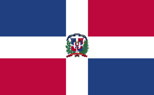 dominikanische republik nationalflagge in genauen proportionen - vector - government computer icon glass shiny stock-grafiken, -clipart, -cartoons und -symbole