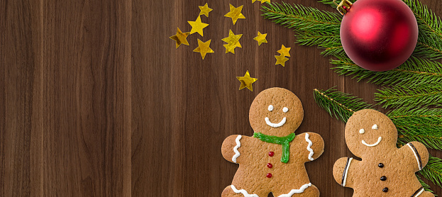 Gingerbread Cookie Christmas Seamless Background