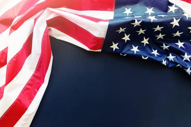 istock American flag on black background with copy space 1285067377