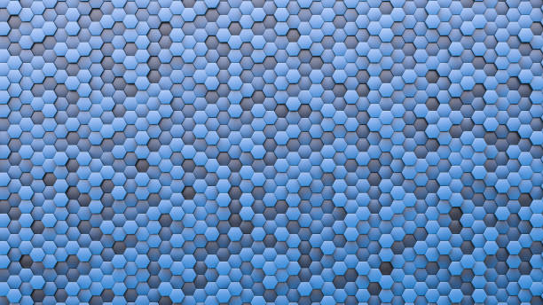 istock Mosaic background of hexagonal cells. Blue shades. Abstract background. 1285068487