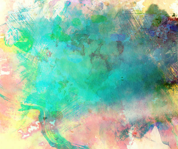 istock Textured grungy background with scuff marks and strokes. Watercolor abstract illustration. 1285068882