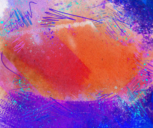 istock Textured grungy background with scuff marks and strokes. Watercolor abstract illustration. 1285069013