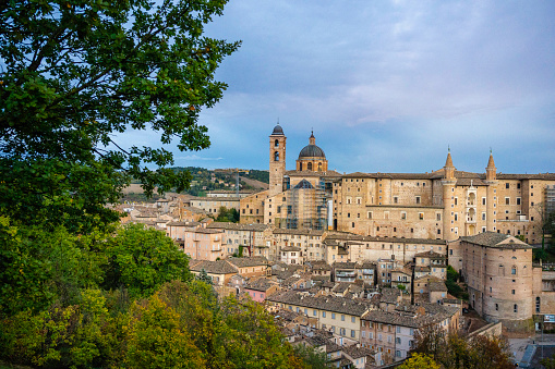 Panoramic view of the city of Urbino, Marche, Italy