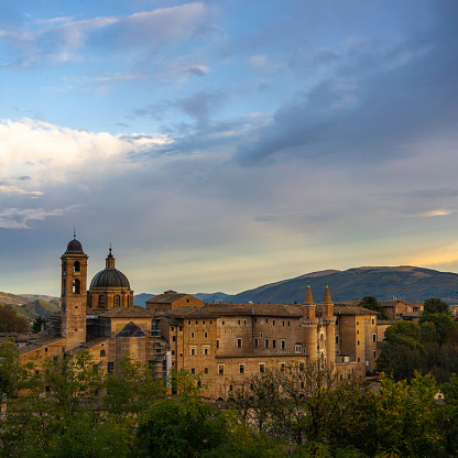 Panoramic view of the city of Urbino, Marche, Italy