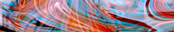 Fluid abstract curves background illustration. Vibrant liquid marble colorful abstraction. 3D illustration, 3D rendering.