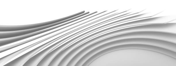 istock Abstract wave background. Minimal white geometric wallpaper. 3D illustration, 3D rendering 1285079333