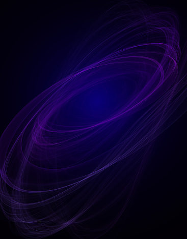 A beautiful swirl of thin purple lines on a dark blue background