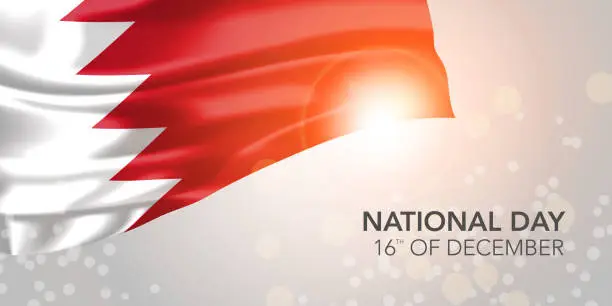 Vector illustration of Bahrain happy national day vector banner, greeting card