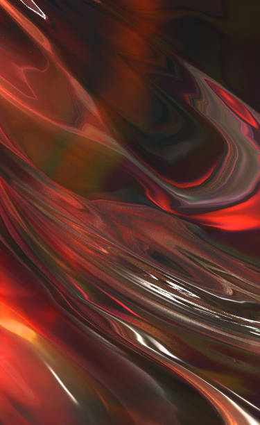 istock Beautiful swamp brown abstract liquid background with metallic sheen and light reflection. 3D illustration, 3D rendering. 1285080210