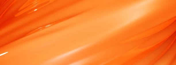 istock Beautiful yellow-orange cream liquid background with highlights. 3D illustration, 3D rendering. 1285080234
