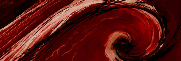 istock Wave, whirlpool, whirlwind. Beautiful red abstract background. 3D illustration, 3D rendering. 1285083122
