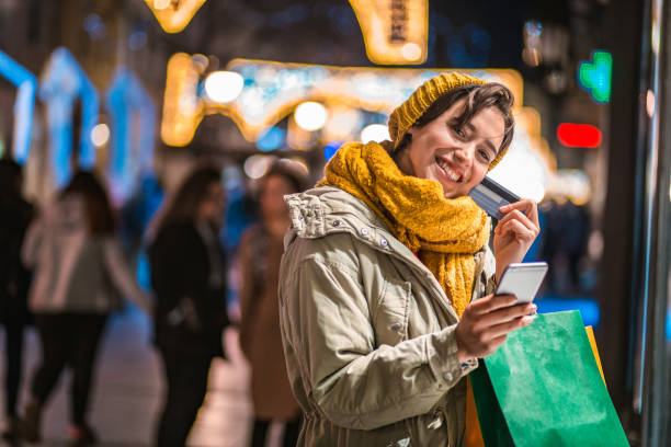 istock Online shopping with credit card on the go 1285083174