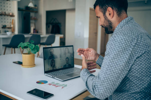 istock Corporate business team in video conference. 1285083452