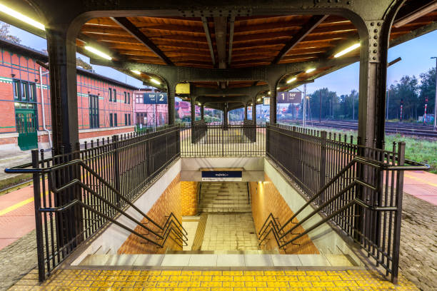 RUDA SLASKA, POLAND - CIRCA SEPTEMBER 2019: Ruda Chebzie train station in Chebzie, a district of Ruda Śląska circa September 2019 in Ruda Slaska.