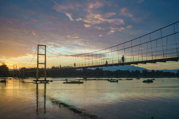 istock Wooden bridge across the River. 1285086745