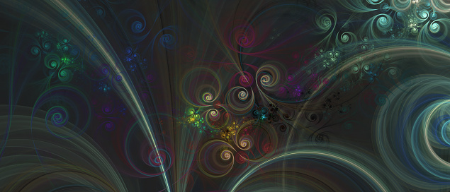 Beautiful abstract background from curlicues. 3D illustration, 3D rendering.