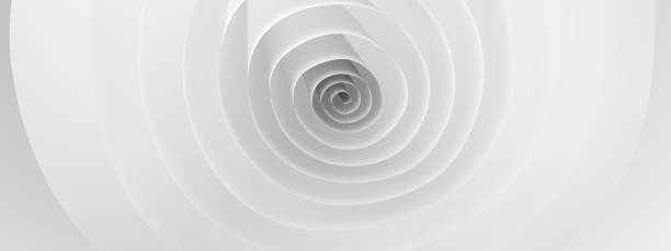 istock Twisted white roll of paper. Modern minimal design. 3D illustration, 3D rendering. 1285087818