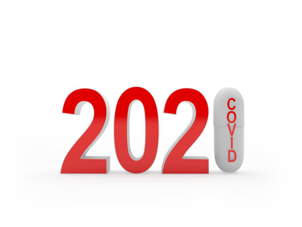 istock Red numbers 2021 and medical capsule with text Covid 1285087829