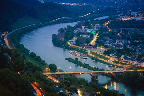 istock Panorama of Trier at night 1285090041