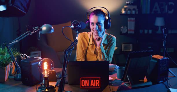 istock Broadcasting on air at the radio station 1285091667