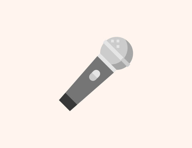 Microphone vector icon. Isolated microphone flat colored symbol Microphone vector icon. Isolated microphone flat colored symbol microphone stock illustrations