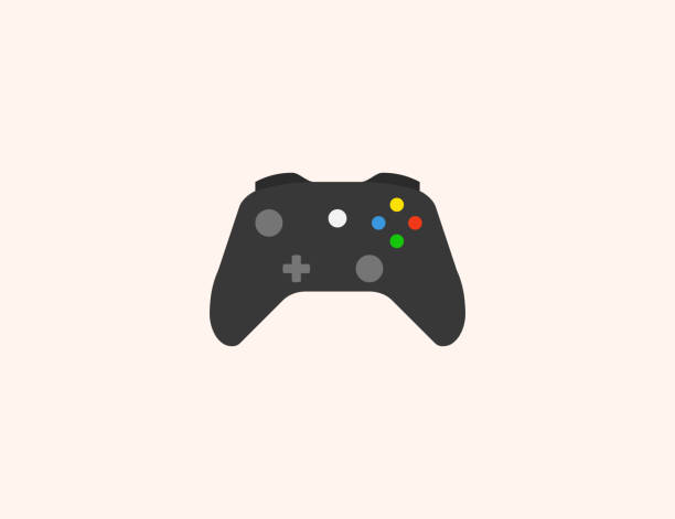 ikona wektora joysticka. izolowany kontroler gier w kolorze płaskim - joystick stock illustrations