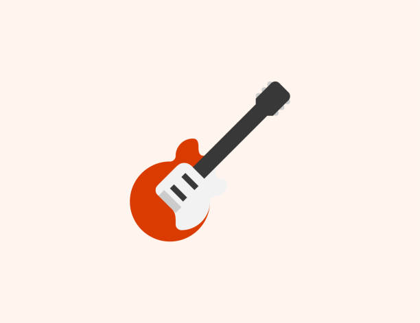 ilustrações de stock, clip art, desenhos animados e ícones de guitar vector icon. isolated electric guitar flat colored symbol - guitar electric guitar modern rock metal