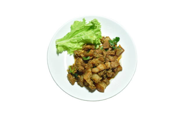 istock fried sweet fat pork in oil with fresh lettuce 1285093049