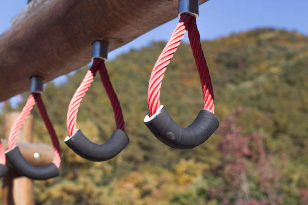 Fragment of the playground, ring on the rope