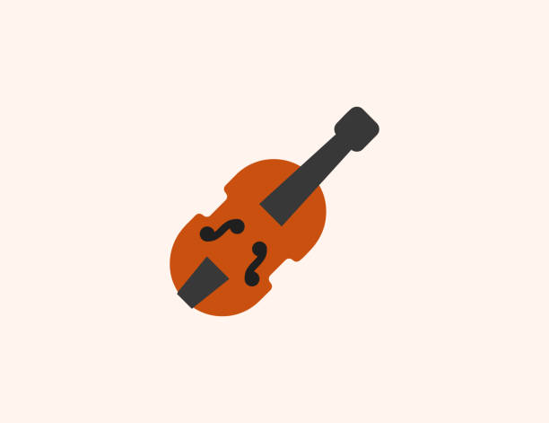 ilustrações de stock, clip art, desenhos animados e ícones de violin vector icon. isolated classical musical instrument cello flat colored symbol - spanish culture audio