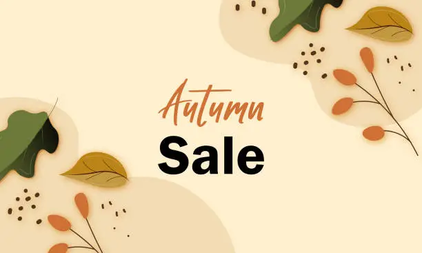 Vector illustration of Vector Background With Autumn Leaves illustration