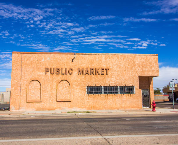 istock Old Closed Public Market With Bars On Windows 1285105382