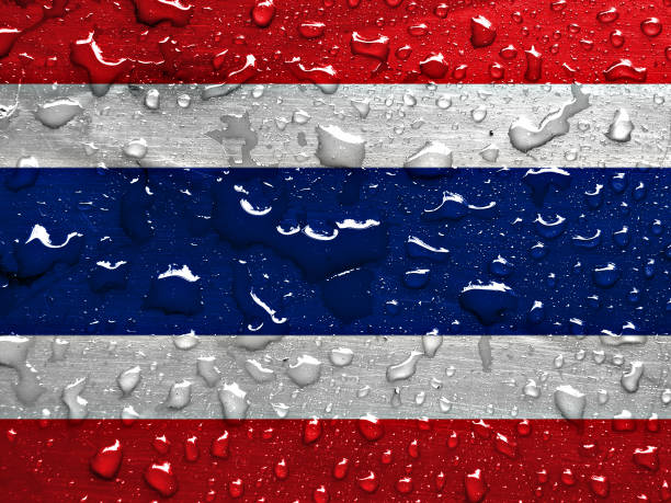 istock flag of Thailand with rain drops 1285108802