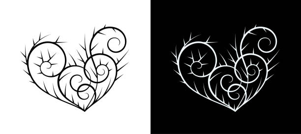 illustrations, cliparts, dessins animés et icônes de cœur - ornate swirl heart shape beautiful