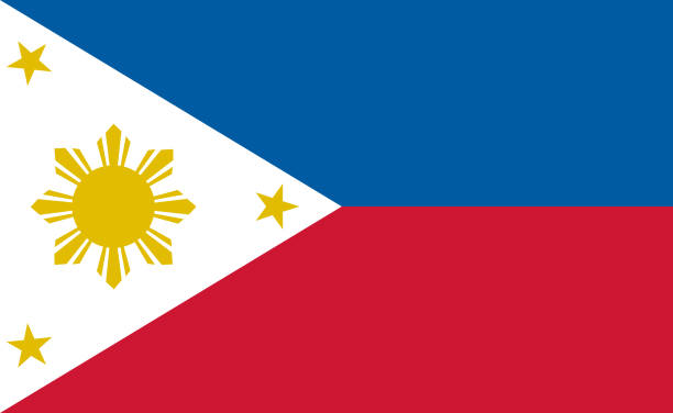 flaga filipin w dokładnych proporcjach - wektor - philippines flag vector illustration and painting stock illustrations