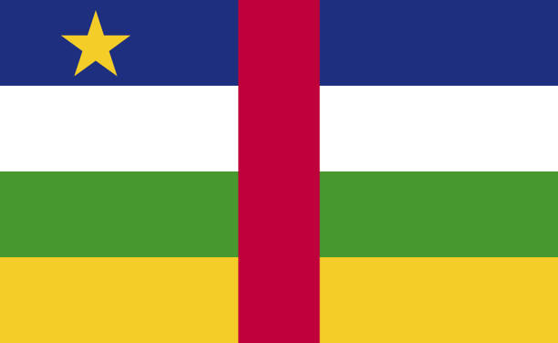 정확한 비율의 중앙 아프리카 공화국 국기 - 벡터 - bangui stock illustrations